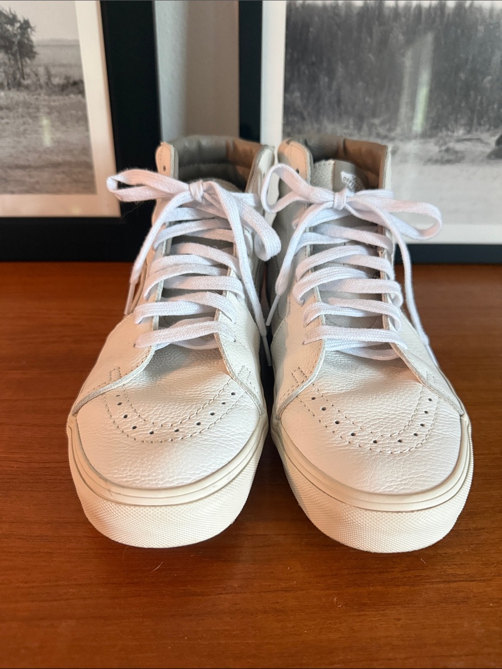 Vans skate hi, white leather